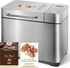 Stainless Steel Bread Maker Machines 19 in 1, with Nut Automatic Dispenser 2.2LB