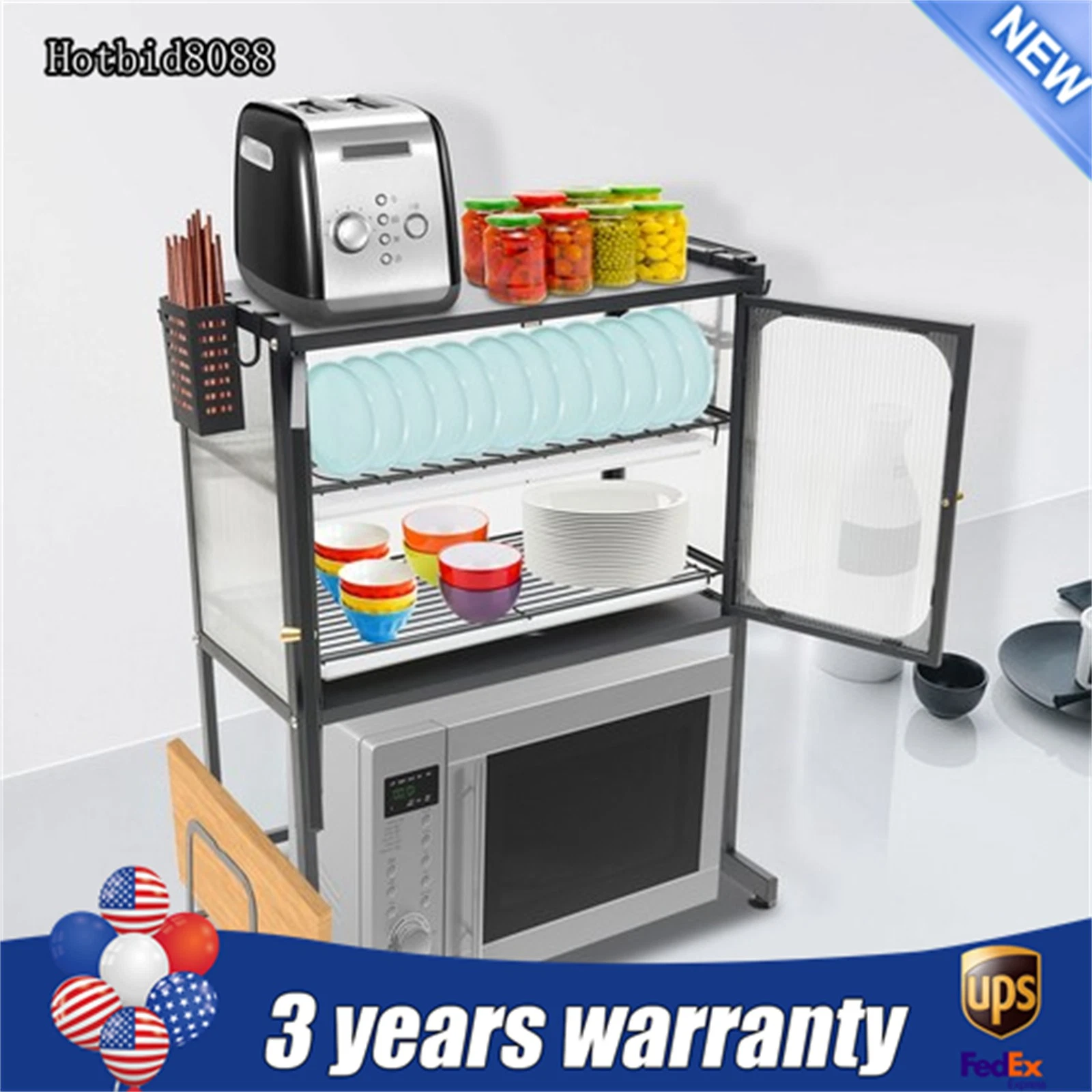 Iron Kitchen Storage Rack Vertical Microwave Oven Rack Kitchen Storage Shelf