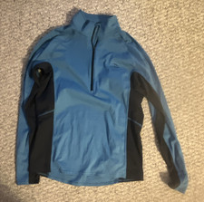 L.L.Bean Men's Blue/Black 1/4 Zip Mock Neck Long Sleeve Top Sz M