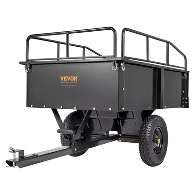 750 Lbs. 15 Cu. Ft. Heavy Duty ATV Trailer Steel Dump Cart Garden Cart Garden 