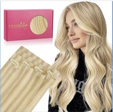 WENNALIFE Invisi Edge Clip in Hair Extensions Real Human Hair, 20 In, 150g