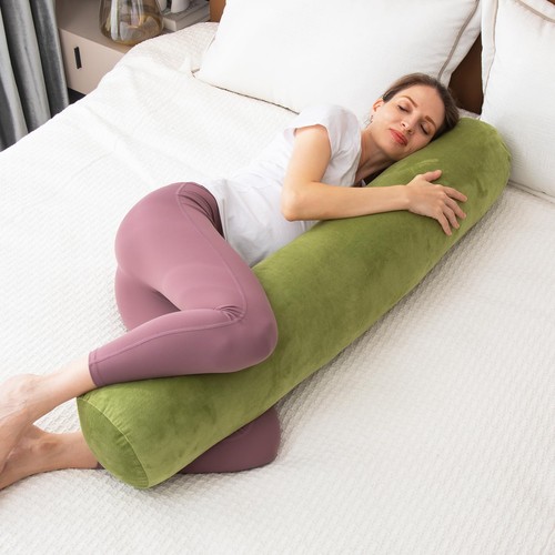 Bolster Pillow for Bed, Long Round Body Pillow for Adults with Removable Velv... - Picture 6 of 7