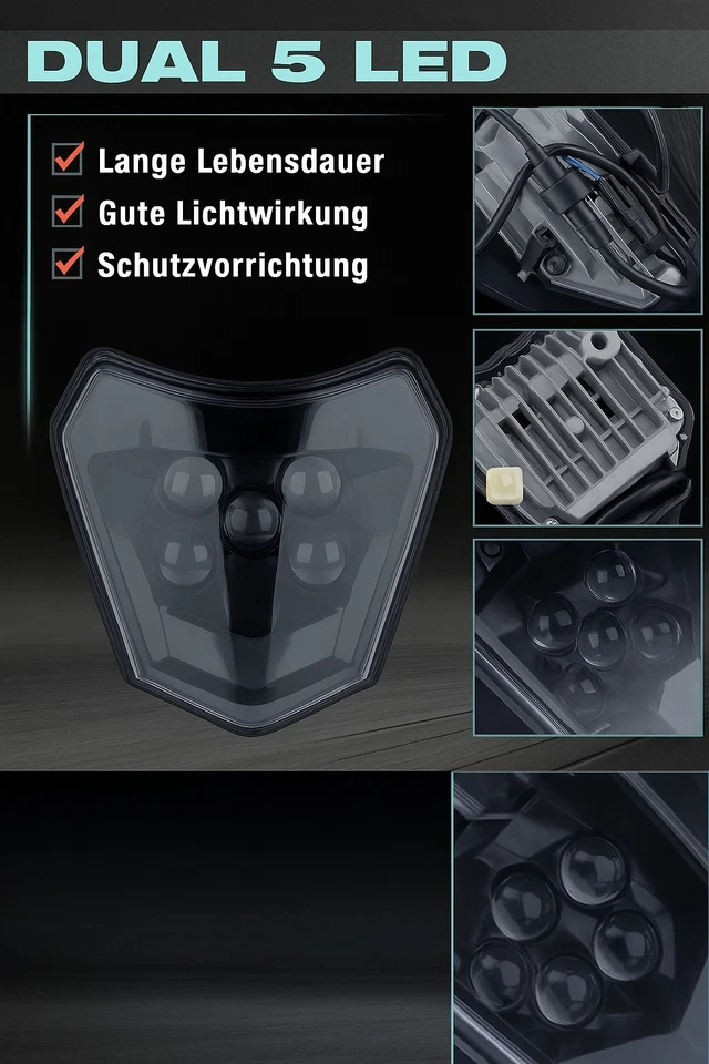 KTM EXC/SMCR UND GASGAS SM LED SCHEINWERFER MIT E-NUMMER - Bild 2 von 4