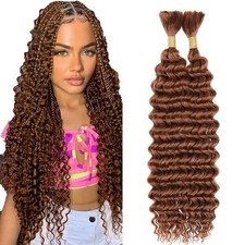 Human hair braiding hair 20 20 inch ba 30 blonde deep curly wave 2 bundles
