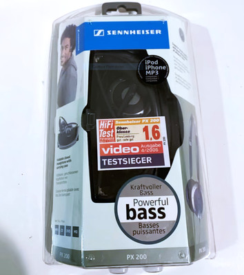 SENNHEISER PX 200 ULTRA RARE  FOLDABLE HEADPHONES +RIGID CASE  NEW SEALED