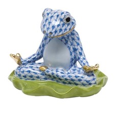 HEREND,  YOGA FROG,  BLUE FISHNET,  #VHB-0579...