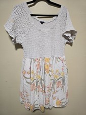 Torrid Off-White Mini Challis Smocked Dress Size 4 or 4X