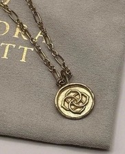 Dira Coin Kendra Scott Pendant & Gold Figaro Chain 20” Necklace Fashion Jewelry
