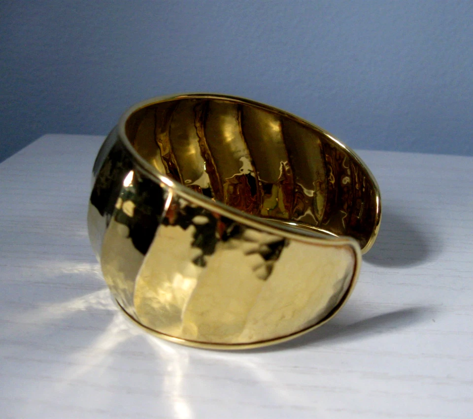 PULSERA BRAZALETE ANCHO ONDULADO MARTILLADO PLATA ESTERLINA VERONESE ITALIA ORO VERONESA Foto 2 de 4