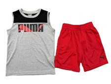 Puma short set size 5 Toddler boy Black Red Gray Sports Fun Summer Boys