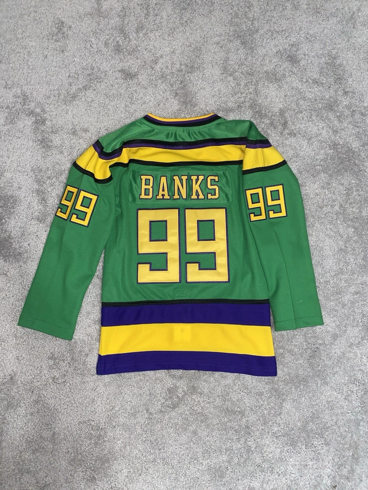 Mighty Ducks Movie Adam Banks #99 Green Hockey Jersey