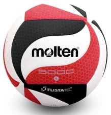 Molten Men's V5M5000 Volleyball - Black/Red