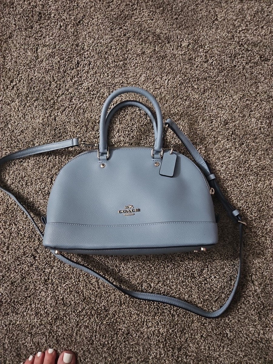 Coach Mini Sierra Satchel In Crossgrain Leather Blue Cornflower
