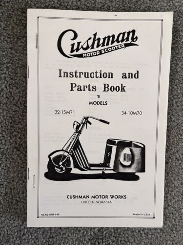 Cushman motor scooters instruction and parts book and models - Picture 1 of 1