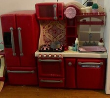Our Generation Pink and Red Gourmet Kitchen for 18" Dolls Battat