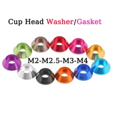 Cup Head Washers Round Flat Head Metal Gasket  Aluminum Alloy Colorful M2 to M4