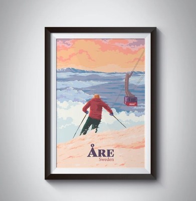 Are Sweden Ski Resort Poster, Skiing Print, Scandinavian