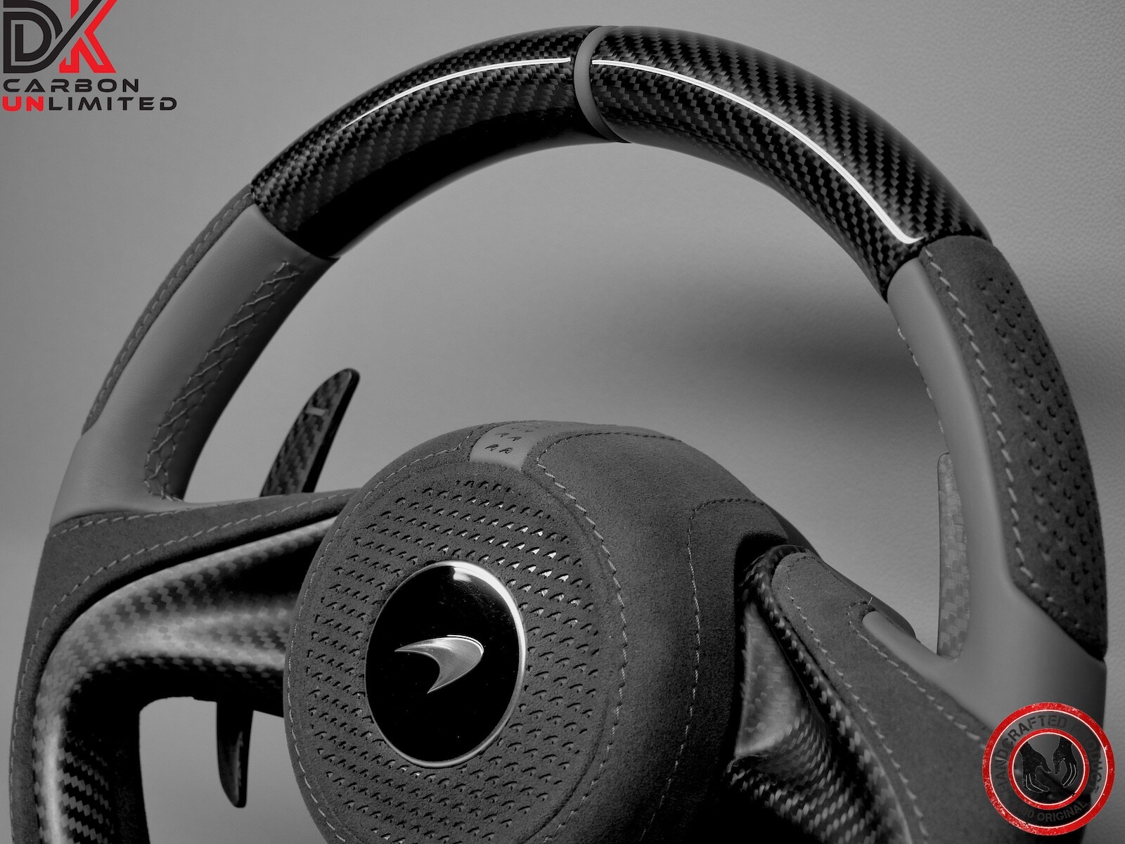 McLaren 720S 750S 765LT Spider GT Gray Ring Napa Gloss Carbon Steering Wheel