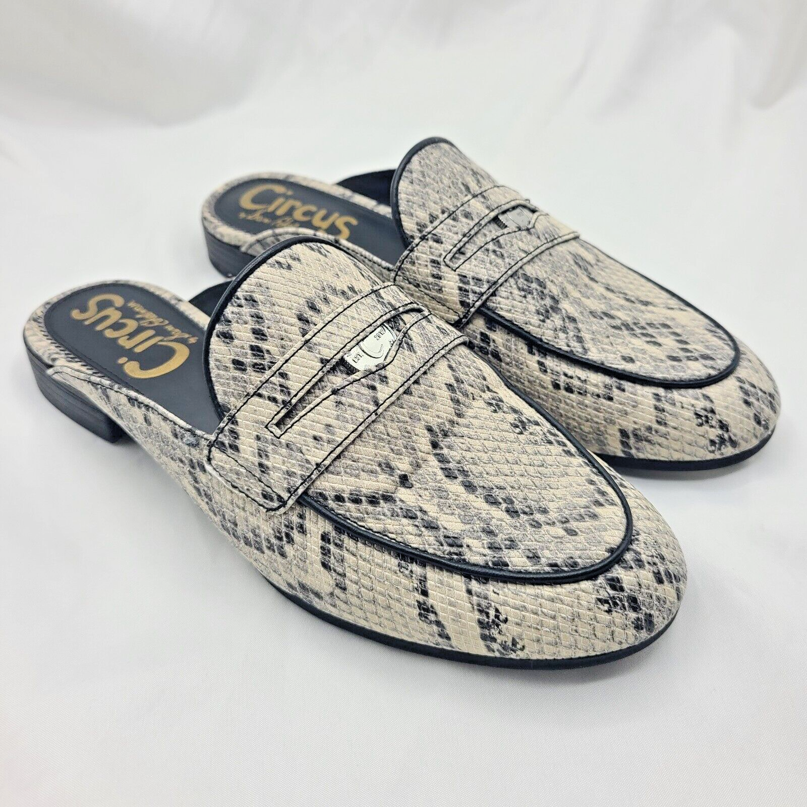 Sam Edelman Circus Hal Faux Snakeskin Slip-On Mule Womens Size 6