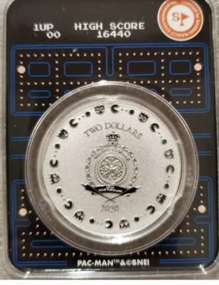 2020 PACMAN 40th Anniversary Colorized 1 oz .999 Silver 2$ Coin