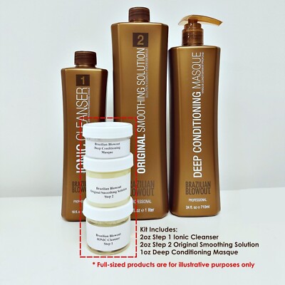 Brazilian Blowout Original Solution Keratin Treatment 2oz Kit -With Masque