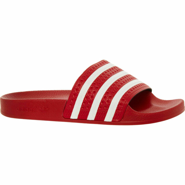 red adidas slides near me