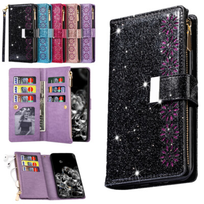 Bling Flip Case Handy Schutz BriefTasche Hülle Für Huawei P40 P30 P20 Pro Mate50