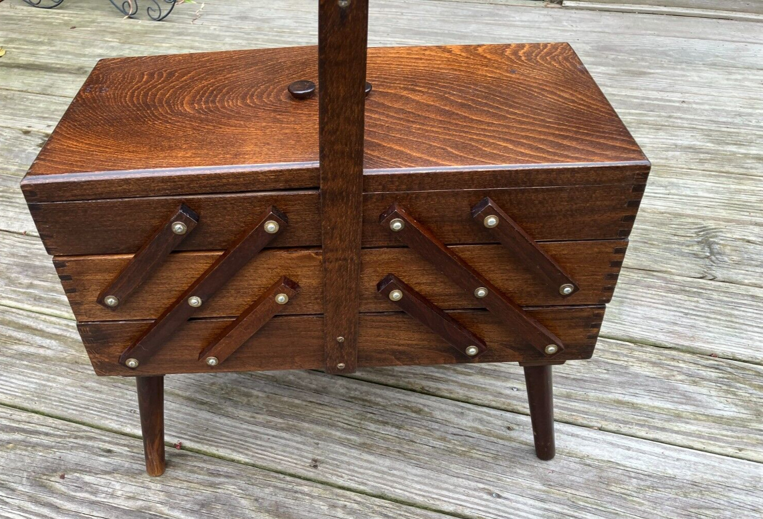 1987 Accordian Style Dovetailed 3 Tier Fold Out Chest Romania