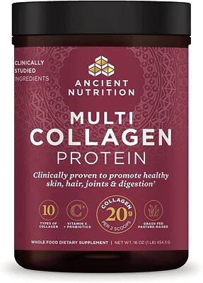 Ancient Nutrition Multi Collagen Protein Unflavored 16oz / 454.5g EXP 11/2027