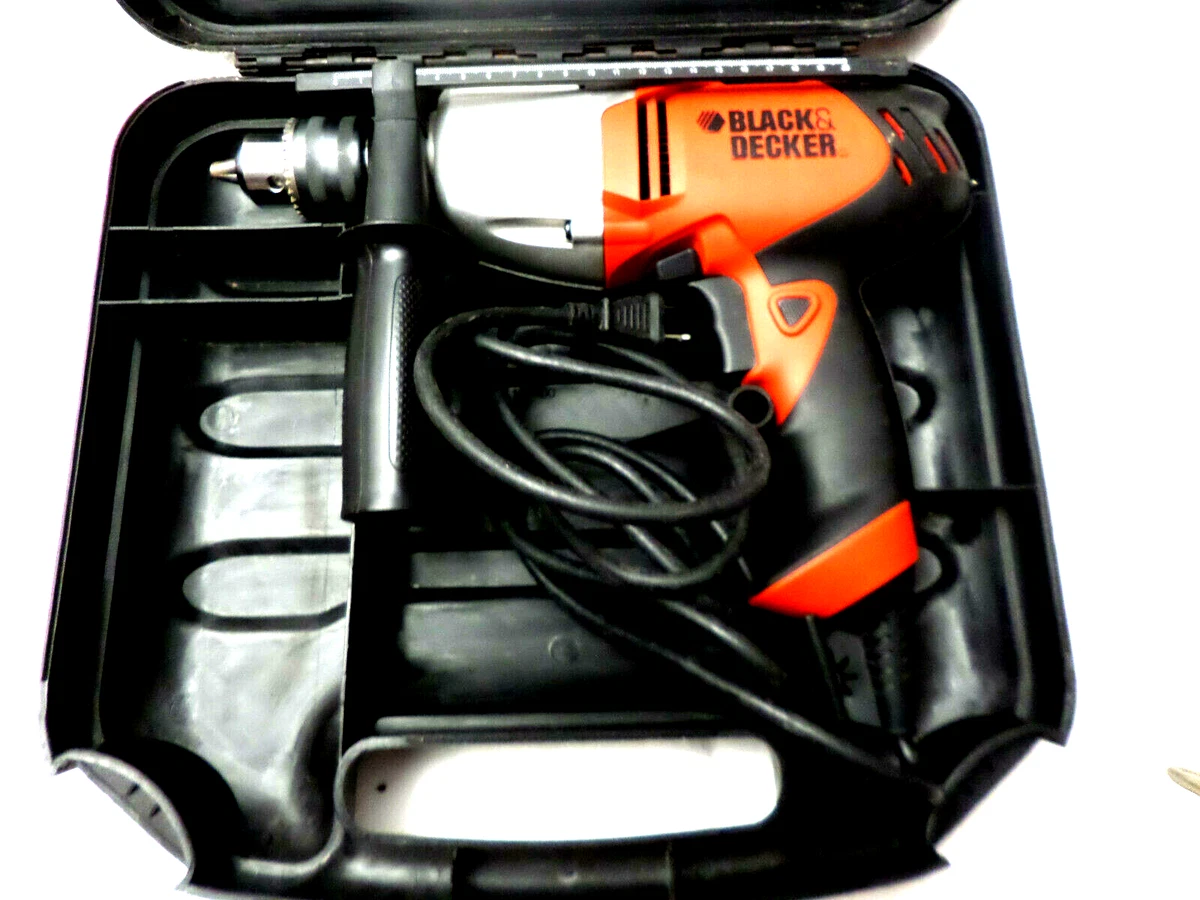 Black & Decker 1/2 Hammer Drill DR601 Corded Electric 6 Amp with Carrying  Case