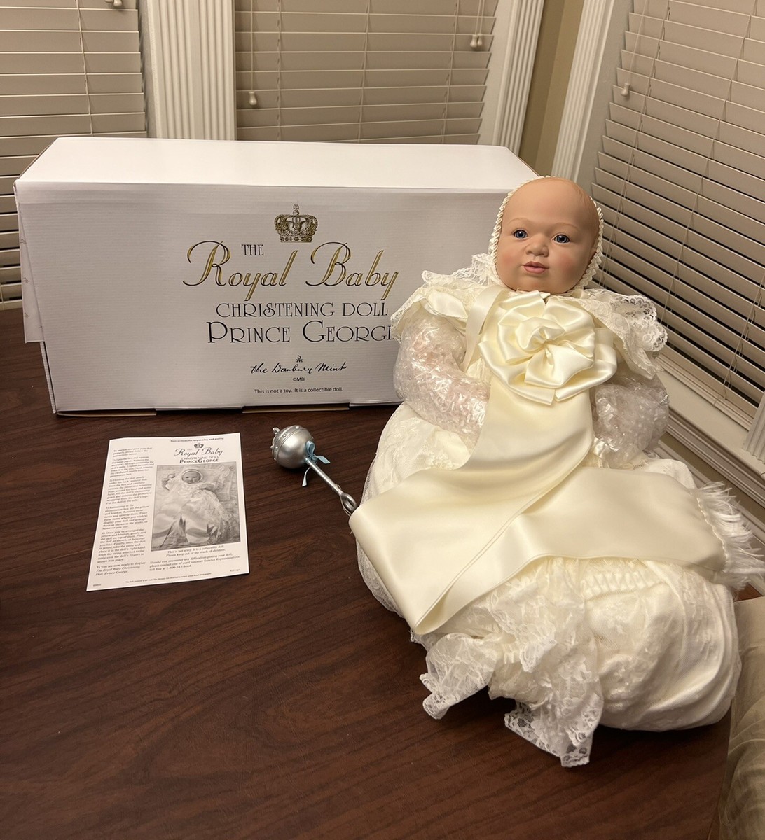 Prince George Christening Royal Baby Doll Danbury Mint Collectible