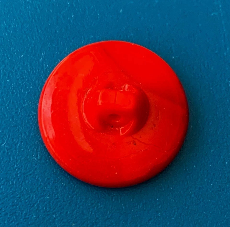 Vintage Red Glass with Gold Luster Peacock - Bird Button - Image 2 of 2