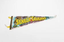 Vintage Seneca Caverns Bellevue Ohio Souvenir Felt Pennant 25"