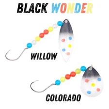 Black Wonder Bread Worm Harness Spinner Lure for Fishing and Targets WALLEYE