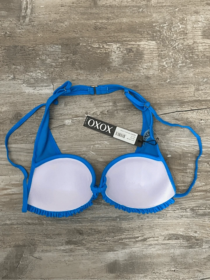 Top de natación bikini XOXO acolchado azul para mujer talla mediana nuevo con etiquetas Foto 4 de 4