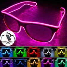 LED Glasses EL Wire Shutter Shades Light Neon Party Rave Eyewear Flashing Glow