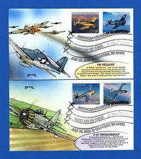 Scott 3916-25 Advances in Aviation Set of 5 Hand Painted Bevil First Day Covers