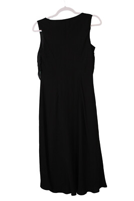 black short sleeve midi dress Short Sleeve Linen Midi Dress (Black)