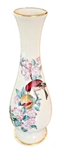 2 LENOX   Fine China 24K Gold Trim   Vases  Floral & Bird from Serenade collect
