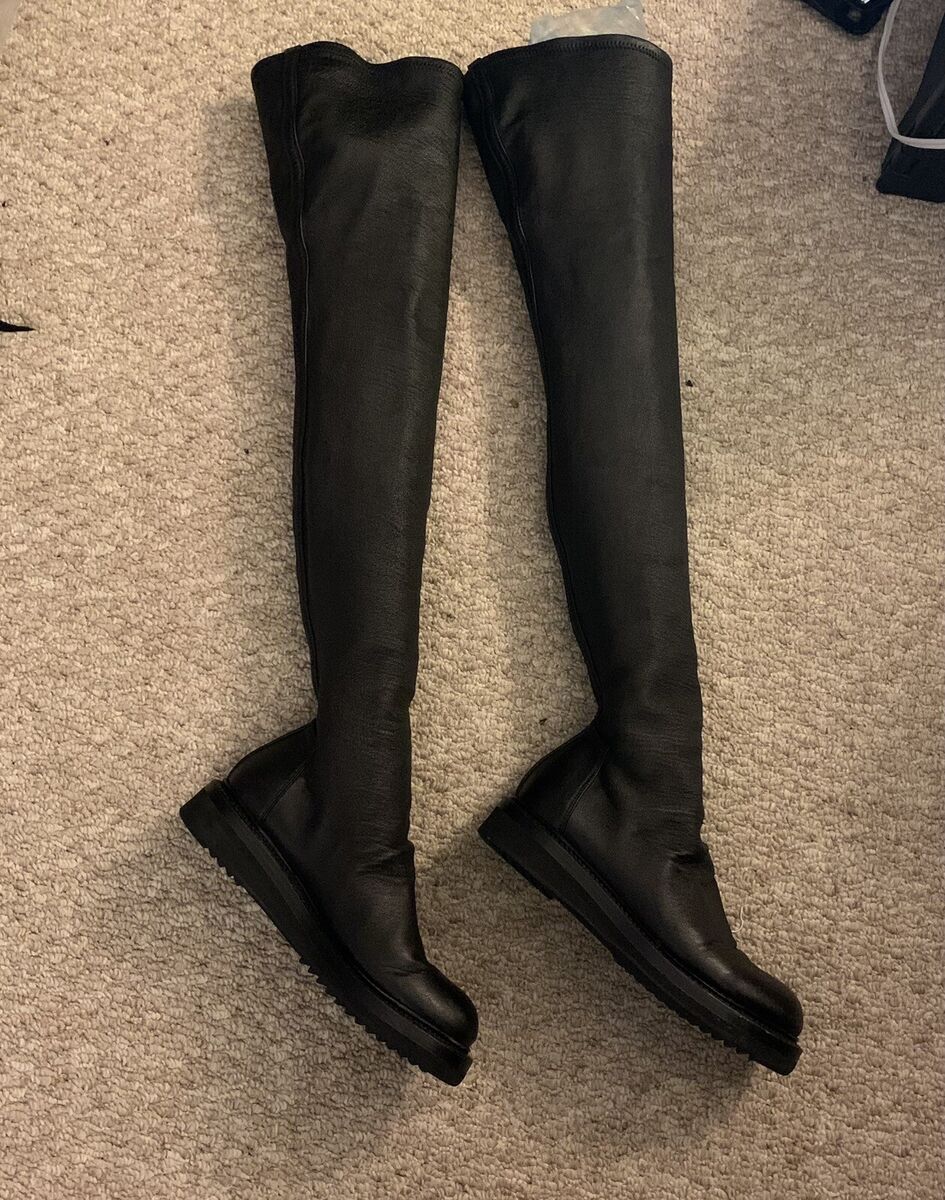 RICK OWENS CREEPER STRETCH LEATHER STOCKING BOOT BLACK SIZE RICK OWENS CREEPER STRETCH LEATHER STOCKING BOOT BLACK SIZE
