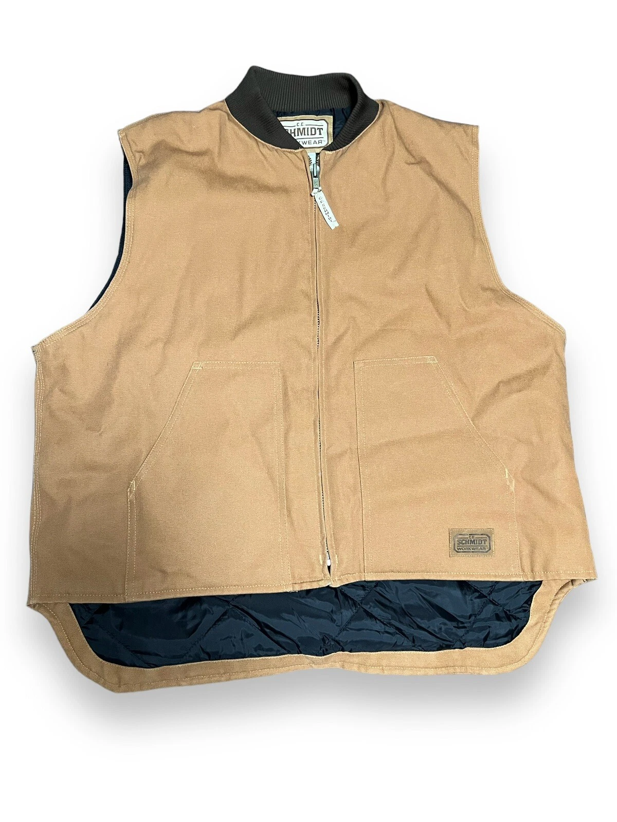 XL Schmidt WorkWear Camel Brown Canvas Puffer Vest NWOT Men’s 48-50