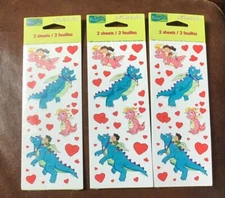 VINTAGE AMERICAN GREETINGS STICKETY DOO DA  DRAGON TALES 3 PACKS 6 SHEETS