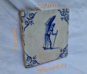 Dutch Tile Delft Tile Peddler, 17th century  Delft tile delft blue wall decor