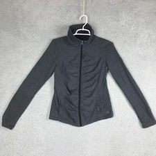 Calvin Klein Womens Full Zip Long Sleeve Mock Neck Gray Athletic Jacket Size S