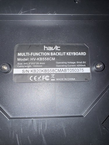 HAVIT Magic Eagle Gaming / Multi Function Backlit LED COLOR Keyboard HV-KB558CM - Picture 3 of 3