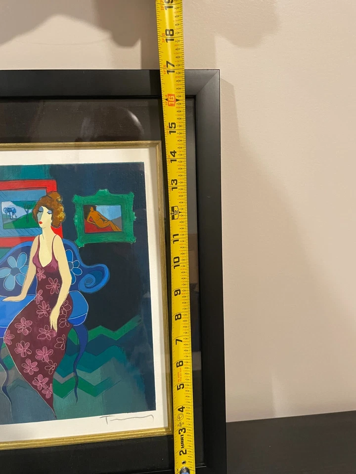 Cuadro abstracto de mujer. Itzchak Tarkay. Impresión de edición limitada. Firmado por artista Foto 2 de 4