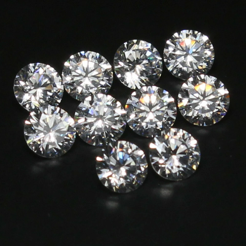 3.00 mm Round Brilliant 10 Pc Lot EF Color VS1 1.00 Ct White Loose Diamond - Image 2 of 3