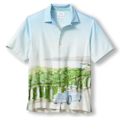Tommy Bahama Disney Size L Coastal Cruisin Short Sleeve Silk