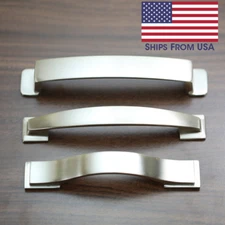 Cabinet Pulls Kitchen Dresser Satin Nickle Handle Hardware 96MM 128MM 
