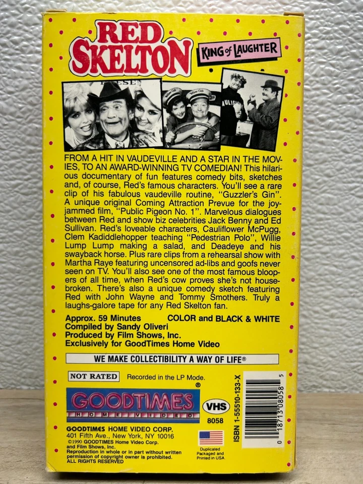 Vtg Red Skelton King Of Laughter VHS Color And Black & White - Image 2 of 4